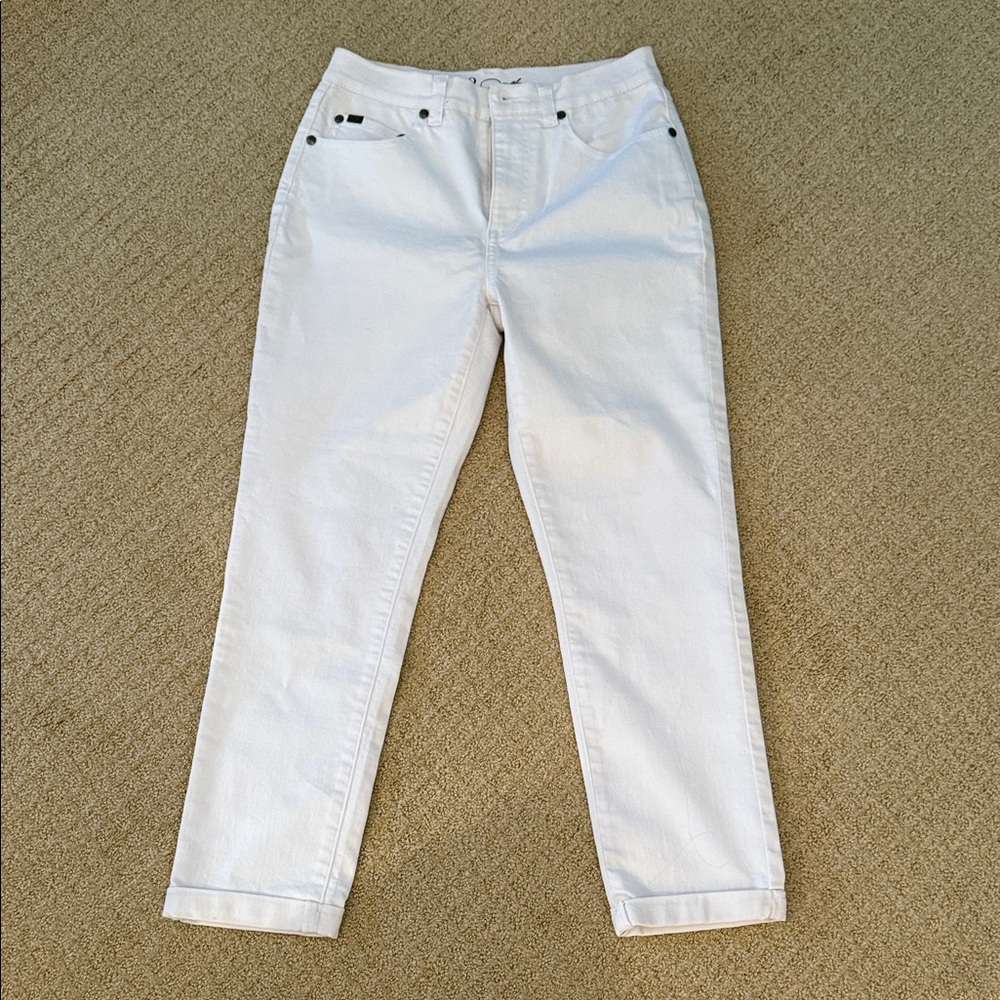 Diane Gilman White Straight Leg Jeans
